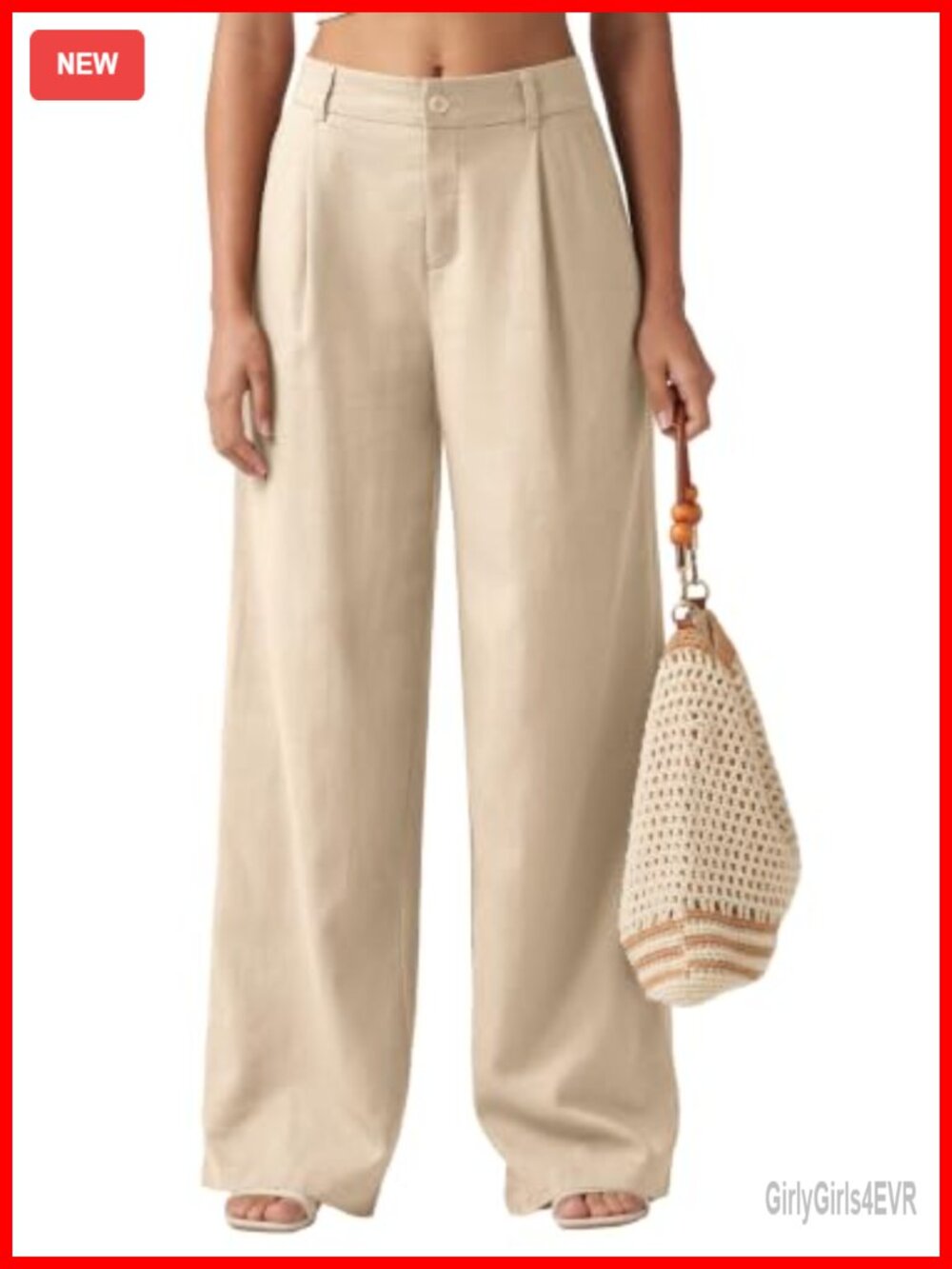 Women's Lyocell Linen Wide Leg Palazzo Pants High Waist Pleated Ankle